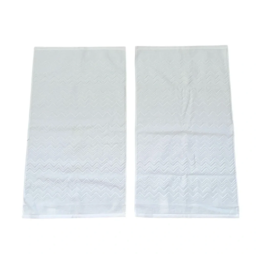 NEW Set of 2 Missoni Home 100% Cotton Iconic Zig Zag Chevron Pattern Hand Towels
